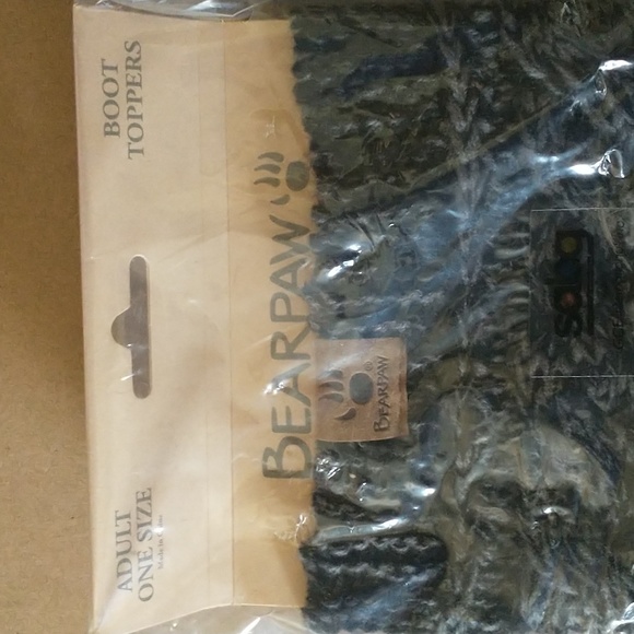 BearPaw Boot Toppers , Adult One Size Fits All, , Black and grey. - Picture 2 of 3